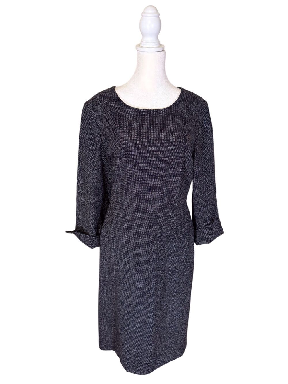 Pendleton Charcoal grey 100% Virgin wool 3/4 cuffed sleeve Dress Women’s size 14